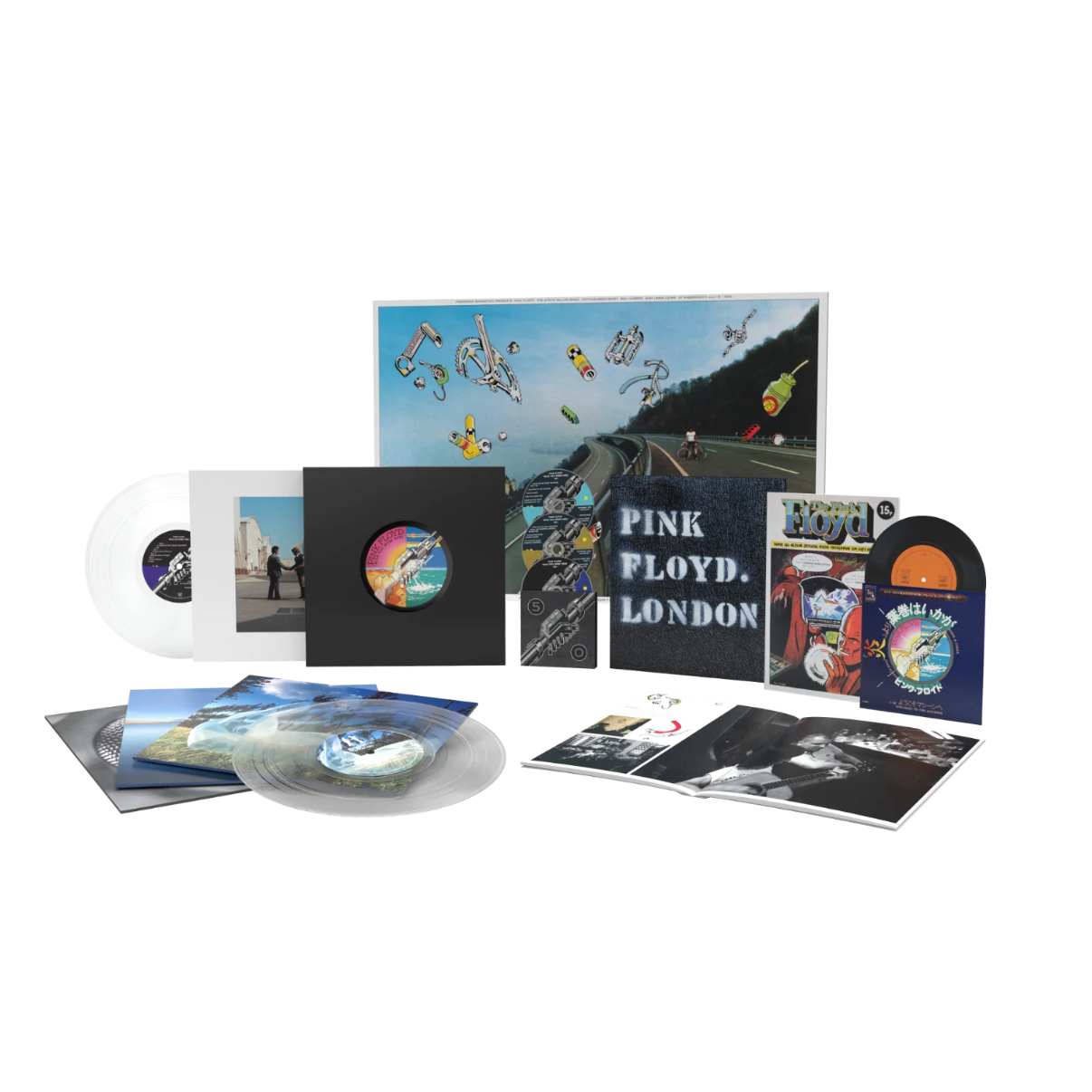 BOXSET PINK FLOYD - WISH YOU WERE HERE (50TH ANNIVERSARY) (4LP CRYSTAL CLEAR/7 PULGADAS/2 CD/BLURAY)