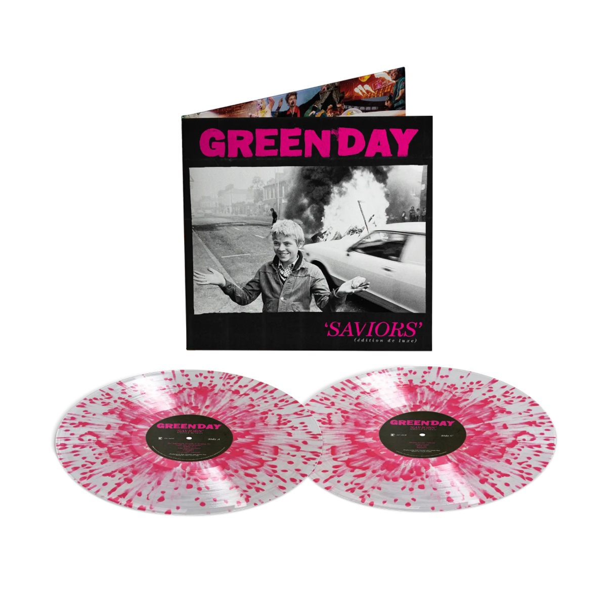 VINILO GREEN DAY - SAVIORS (EDITION DE LUXE/2LP/CLEAR WITH HOT PINK SPLATTER VINYL)