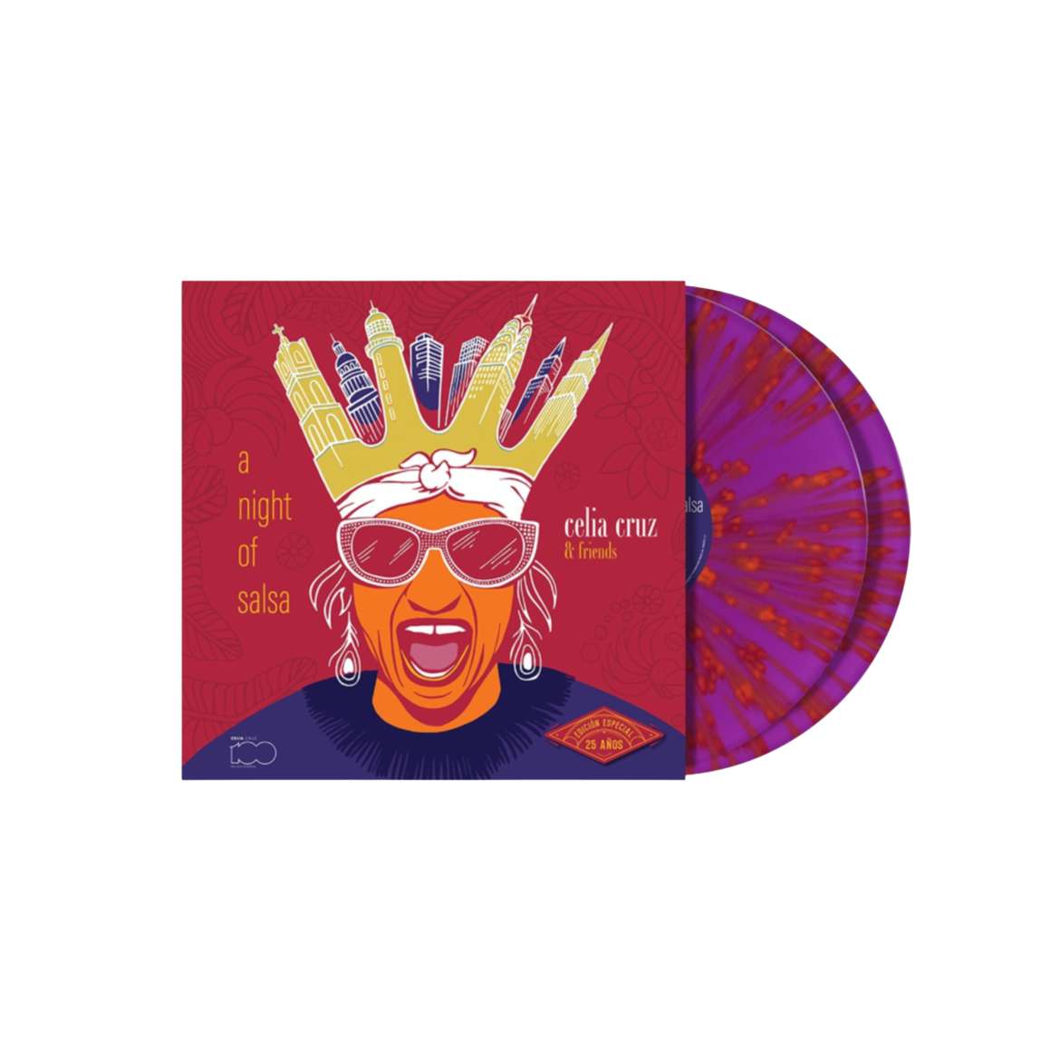 VINILO CELIA CRUZ & FRIENDS - NIGHT OF SALSA (25TH ANNIVERSARY/MAGENTA SPLATTER VINYL/2LP)