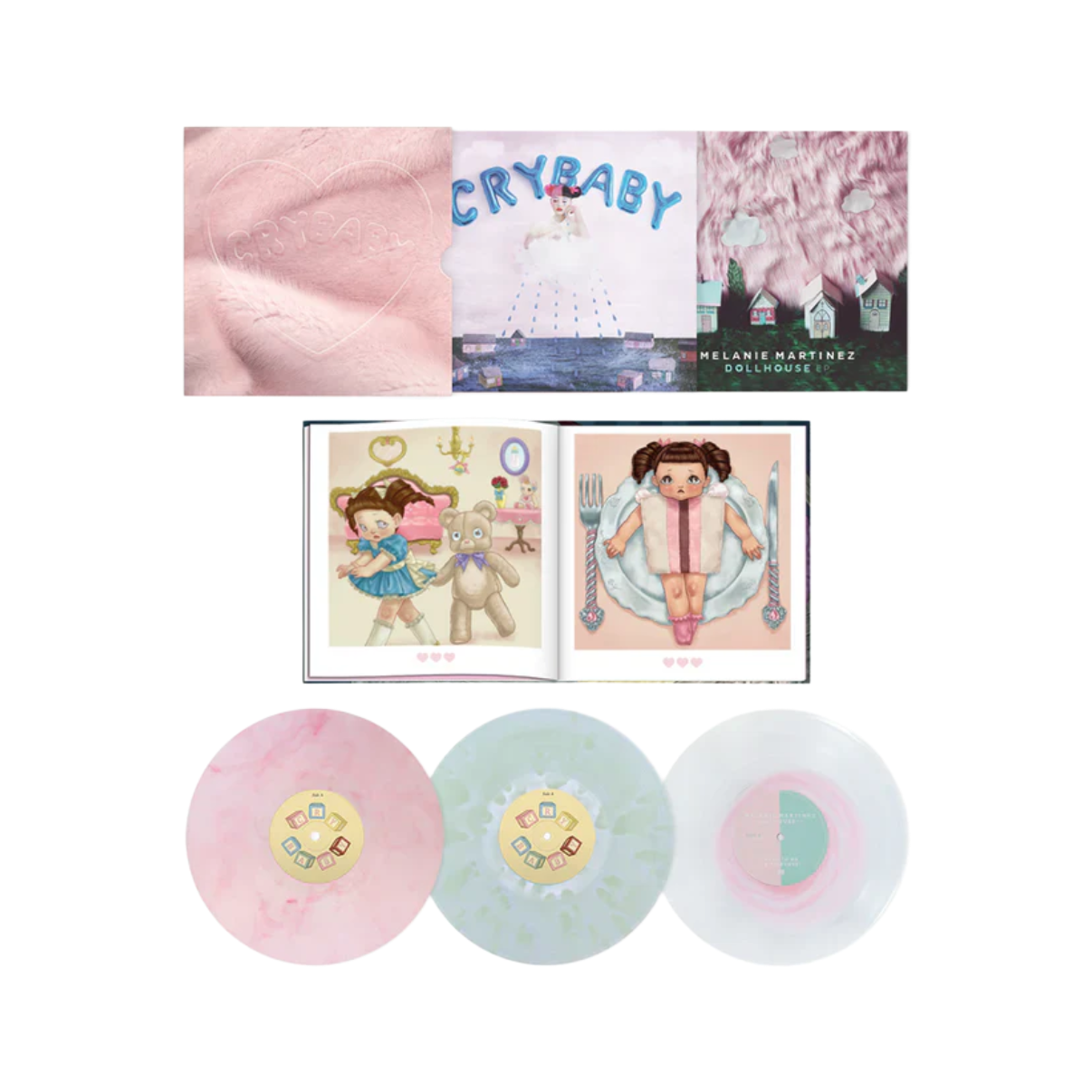 VINILO MELANIE MARTINEZ - CRY BABY (PINK & CLEAR/CLEAR & GREEN VINYL/3LP)