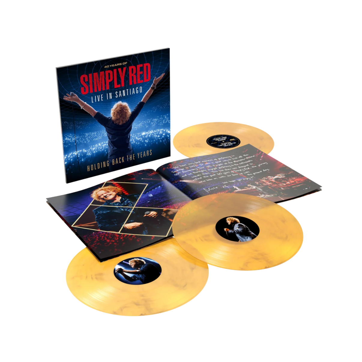 VINILO SIMPLY RED - HOLDING BACK THE YEARS: LIVE IN SANTIAGO (3LP/CLEAR/YELLOW & BLACK VINYL)