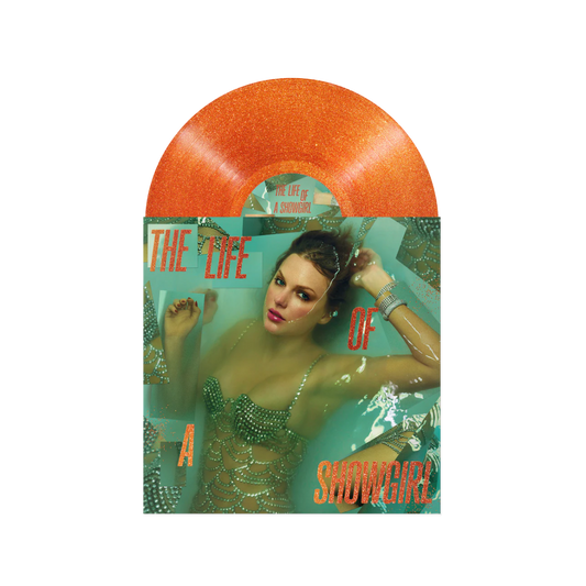 VINILO TAYLOR SWIFT - THE LIFE OF A SHOWGIRL (SWEAT & VANILLA PERFUME PORTOFINO ORANGE GLITTER VINYL)