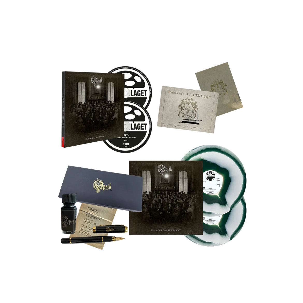 Boxset Opeth - The Last Will & Testament (White/Dark Green Corona Vinyl/CD/Blu-ray)