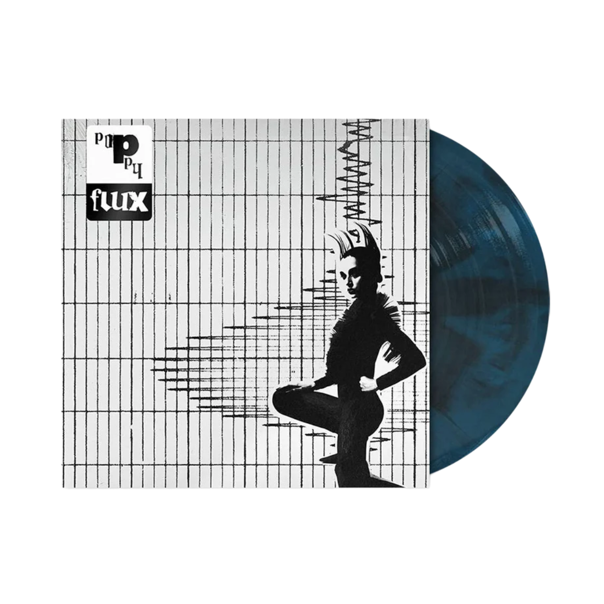 VINILO POPPY - FLUX (BLACK & AQUA BLUE GALAXY VINYL)
