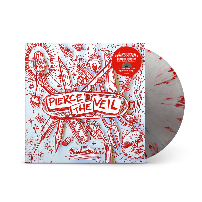 VINILO PIERCE THE VEIL - MISADVENTURES (SILVER WITH RED SPLATTER VINYL)