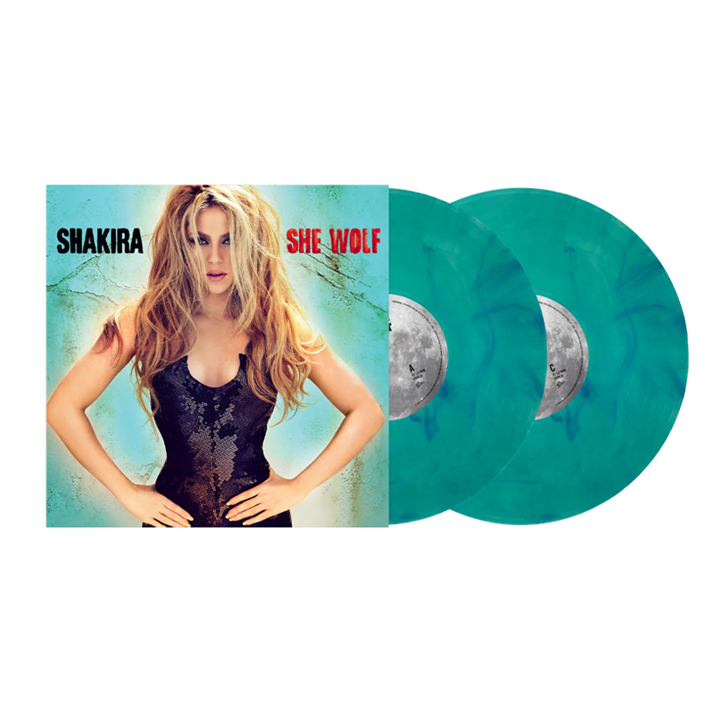 VINILO SHAKIRA - SHE WOLF (2LP/SEA GLASS ADORNED WITH TURQUOISE SWIRLS VINYL)